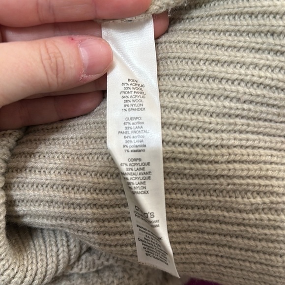 Chico's Nub Knit Open Front Cardigan Wool Blend Women's Size 2 Tan Beige - Picture 7 of 14